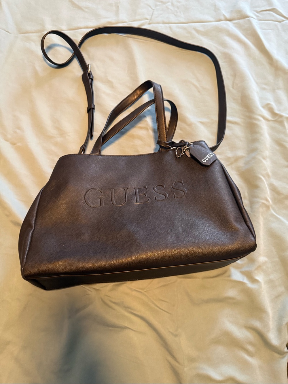 Guess Embossed Logo Shoulder Bag black